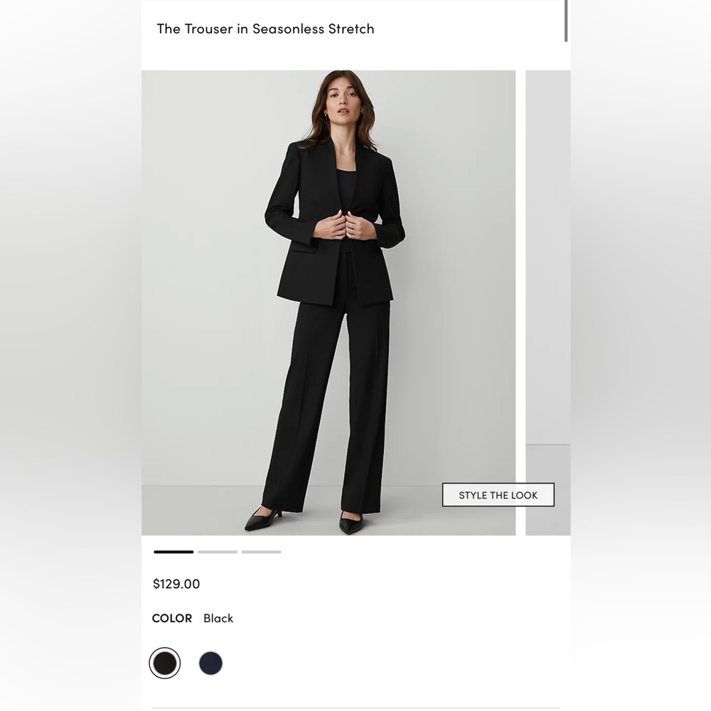 NWT Ann Taylor Black The Trouser in Seasonless Stretch - Size 12
